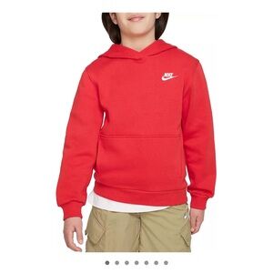 NIKE Hoodie All Kids Fit Sportswear Club Size XS Sweatshirt Red